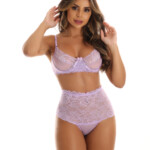 Conjunto Sensual Transparente com Renda