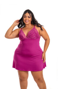 Camisola Básica Plus Size com Renda