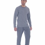 pijama masculino em suede listrado