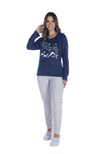 Pijama Longo Feminino em Plush