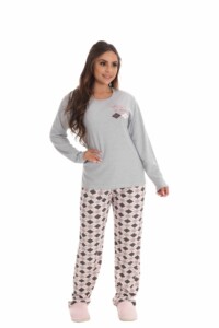 Pijama Mãe Mescla Canelado