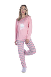 Pijama Suede Listrado