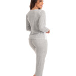 Pijama Longo Feminino em Suede Branco