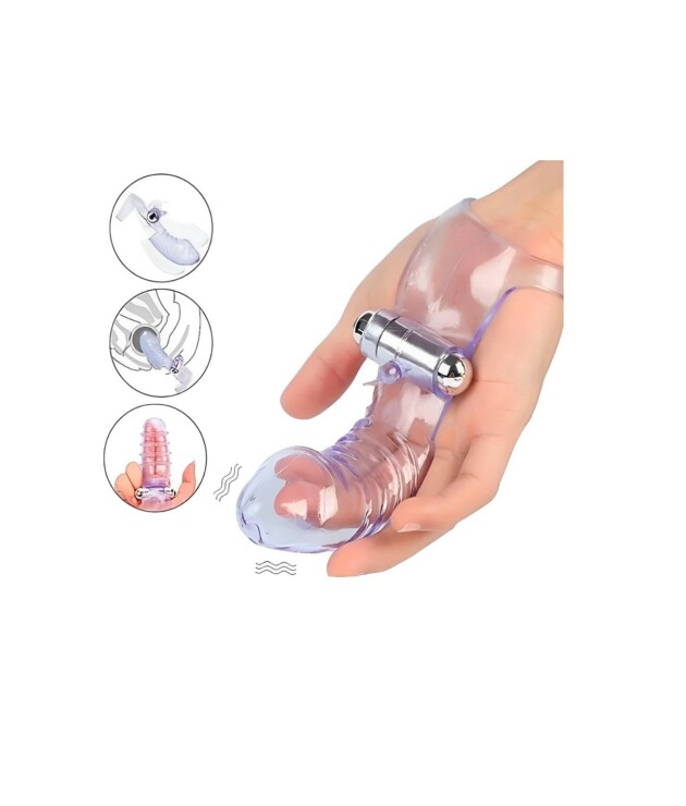 Capa de Dedo com Vibrador e Estimulador de Clítoris