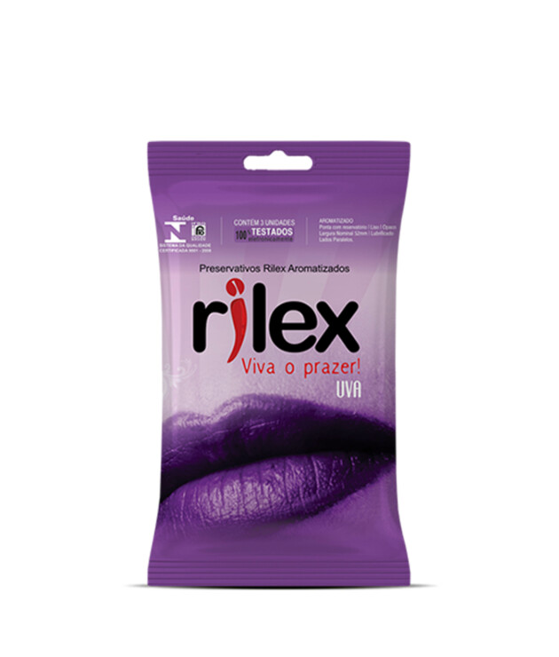 Preservativo Rilex Sachê com 3 Unidades – Uva