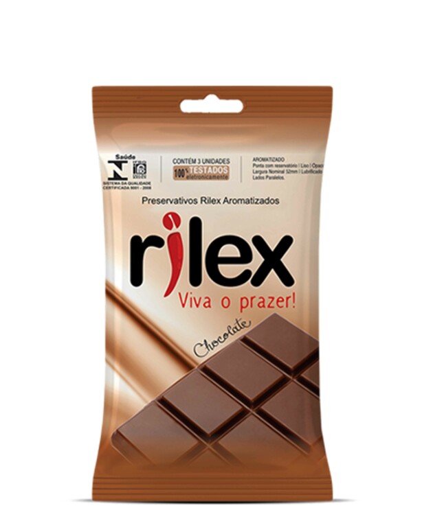 Preservativo Rilex Sachê com 3 Unidades – Chocolate