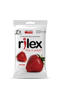 Preservativo Rilex Sachê com 3 Unidades - Morango