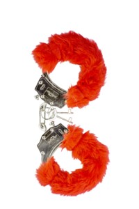 Algema de Metal com Pelúcia Vermelha