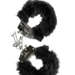 Algema de Metal com Pelúcia Preta