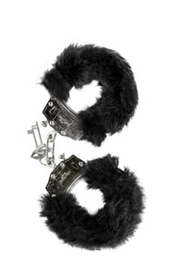 Algema de Metal com Pelúcia Preta