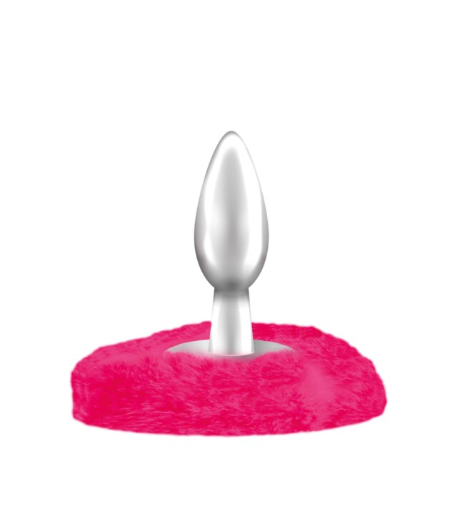 Plug Anal em ABS Cromado - Coração Peludo