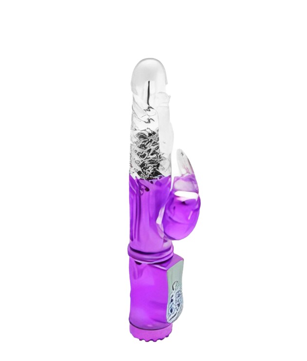 Vibrador Rotativo de Silicone com Estimulador - Rabbit